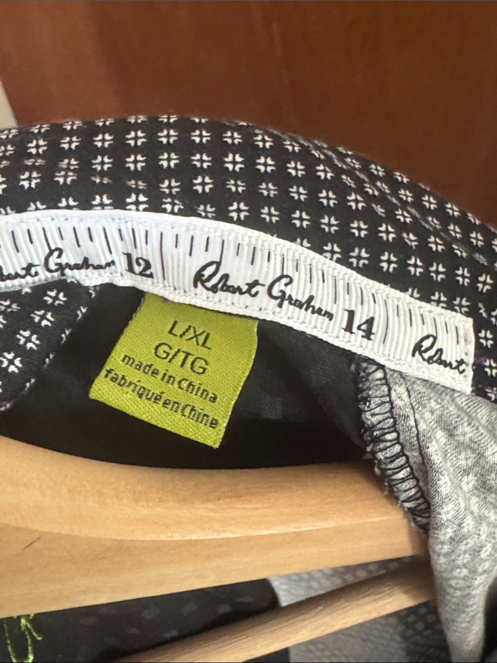 Robert Graham 100% Cotton Flip Cuff Long Mens Robe Size L/XL NWOT Geometric - Picture 5 of 9